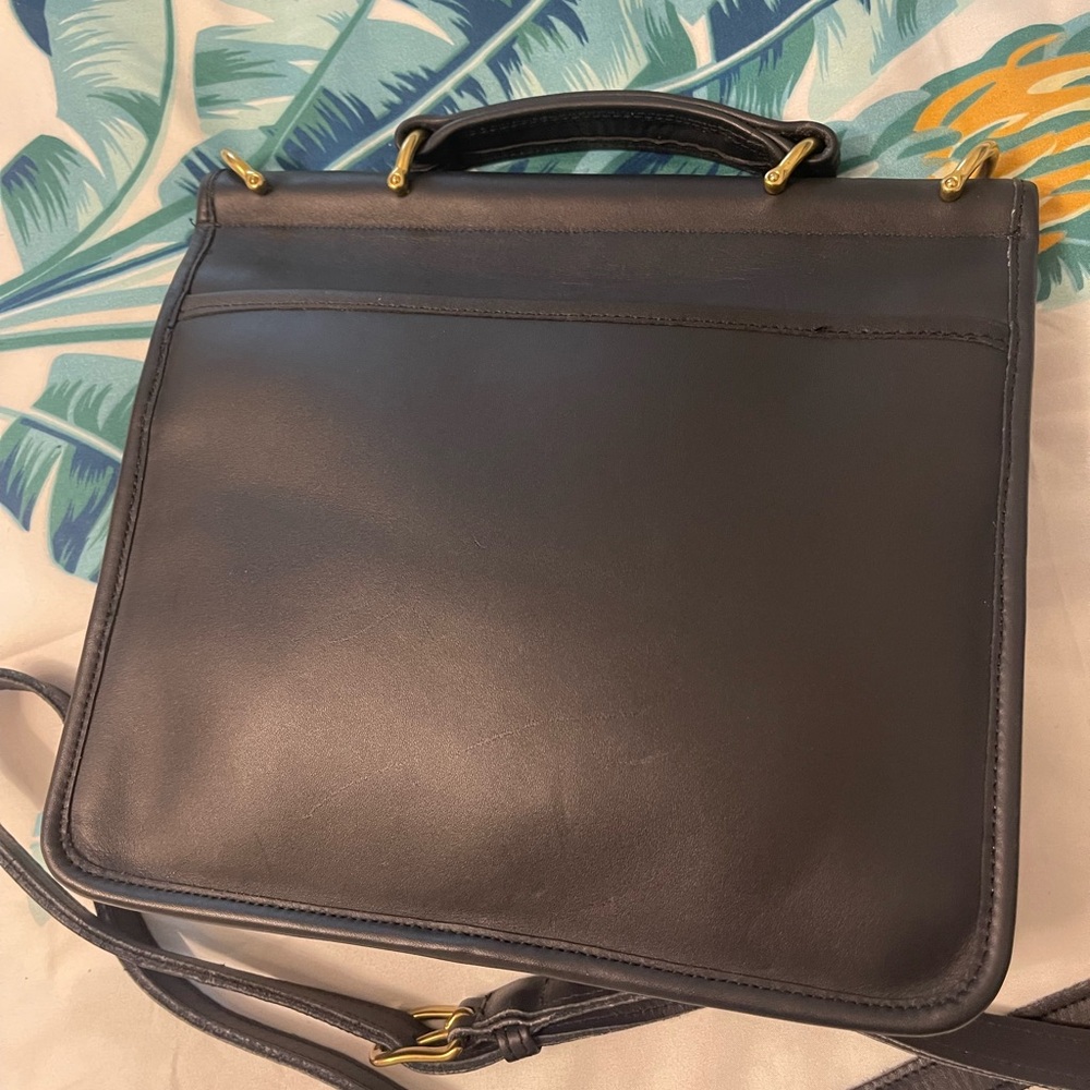 Rare Vintage 1993 Coach‎ Willis Bag Purse Satchel Navy - Picture 4 of 16